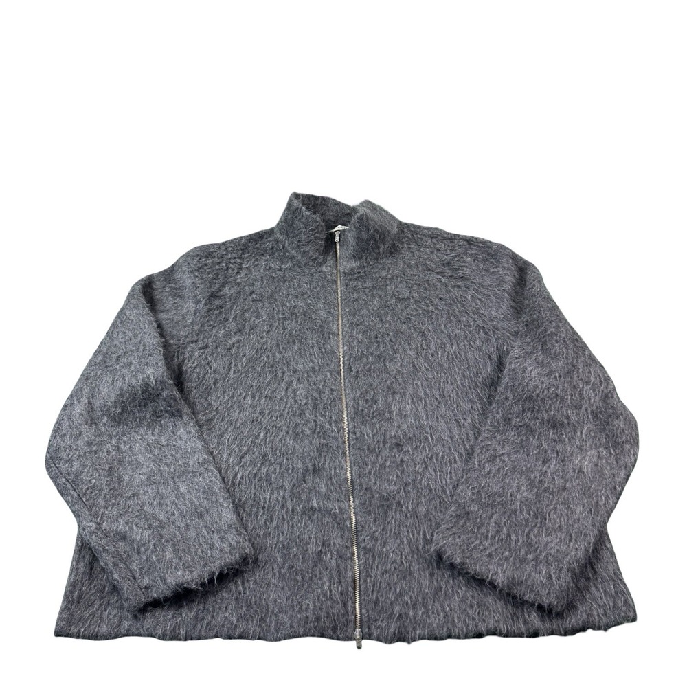 OUR LEGACY Shrunken Zip Polo Fuzzy Wool Alpaca Mens Jacket Size 52 M4226SD